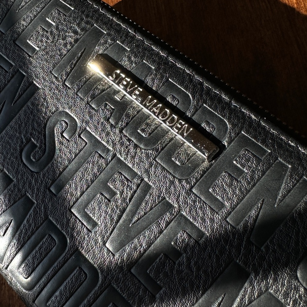 Steve Madden Black Embossed Clutch